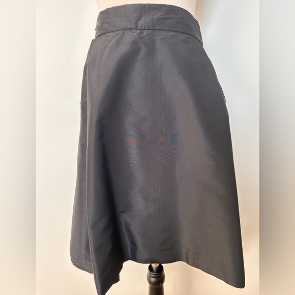 Vintage 70s Hilary Floyd London Black Silk Pleated Skirt. XL - Picture 1 of 6